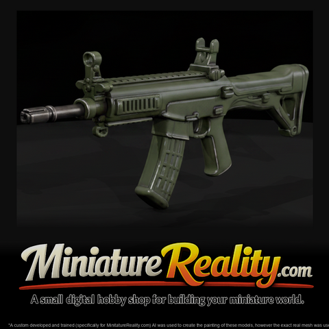 QBZ-191 Modern Assault Rifle miniature, three-quarter view