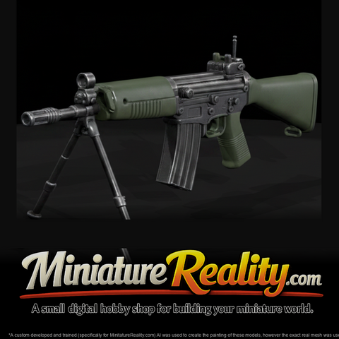 Folding-Stock Assault Rifle miniature, three-quarter view