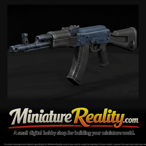 AK-74M Assault Rifle miniature, three-quarter view