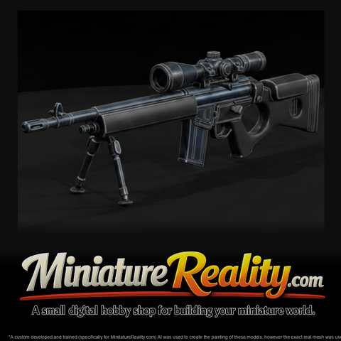 PSG-1 Marksman Sniper Rifle miniature, three-quarter view