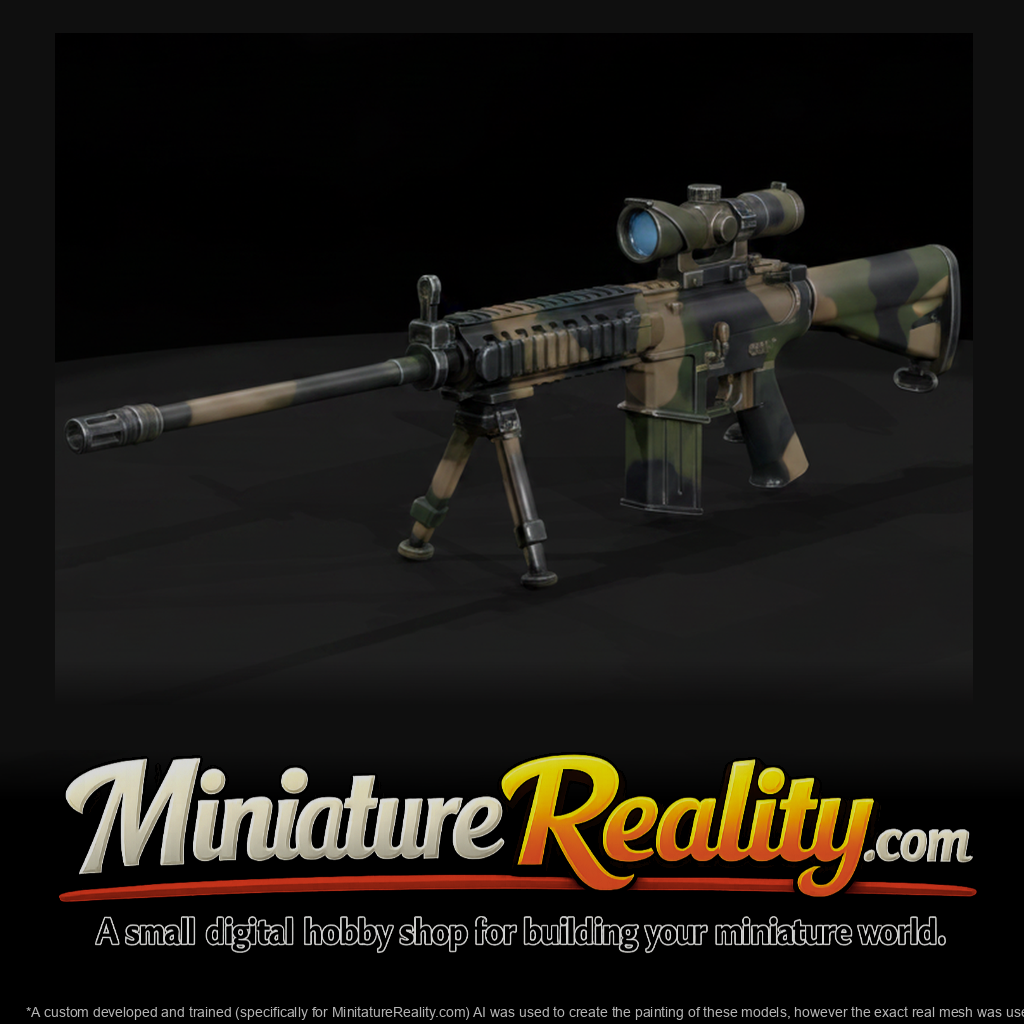 SR-25 Marksman Rifle miniature, three-quarter view