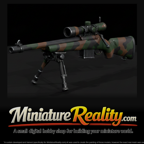 Bolt-Action Sniper Rifle miniature, three-quarter view