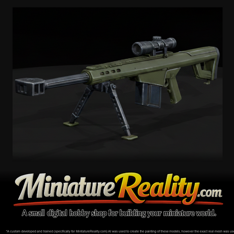 Heavy Anti-Materiel Rifle miniature, three-quarter view