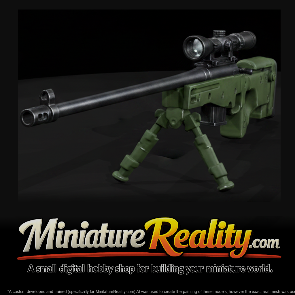 AWM Bolt-Action Sniper Rifle miniature, three-quarter view