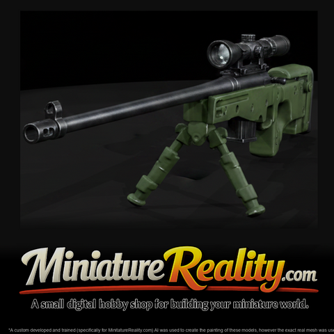 AWM Bolt-Action Sniper Rifle miniature, three-quarter view