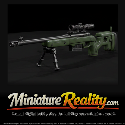Bolt-Action Precision Sniper Rifle miniature, three-quarter view
