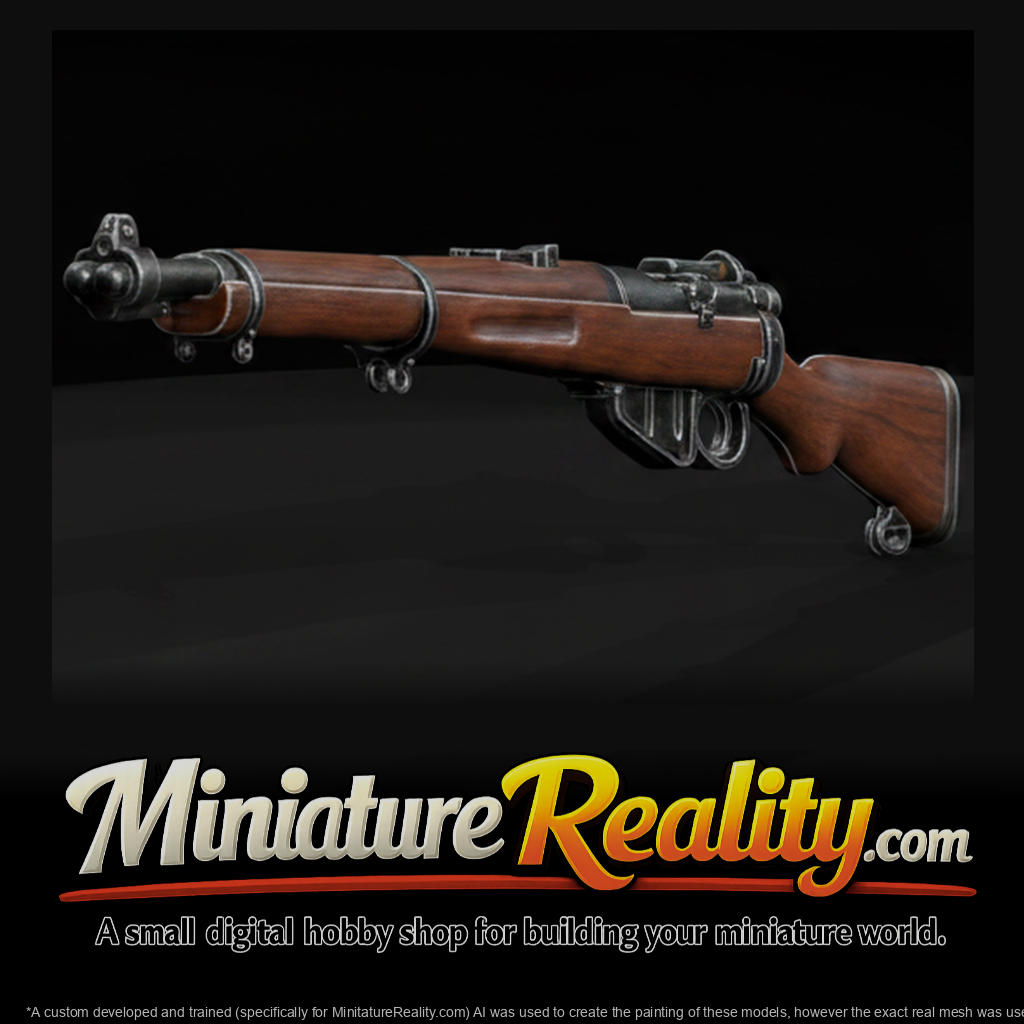 SMLE No.1 Mk III Bolt-Action Rifle miniature, three-quarter view