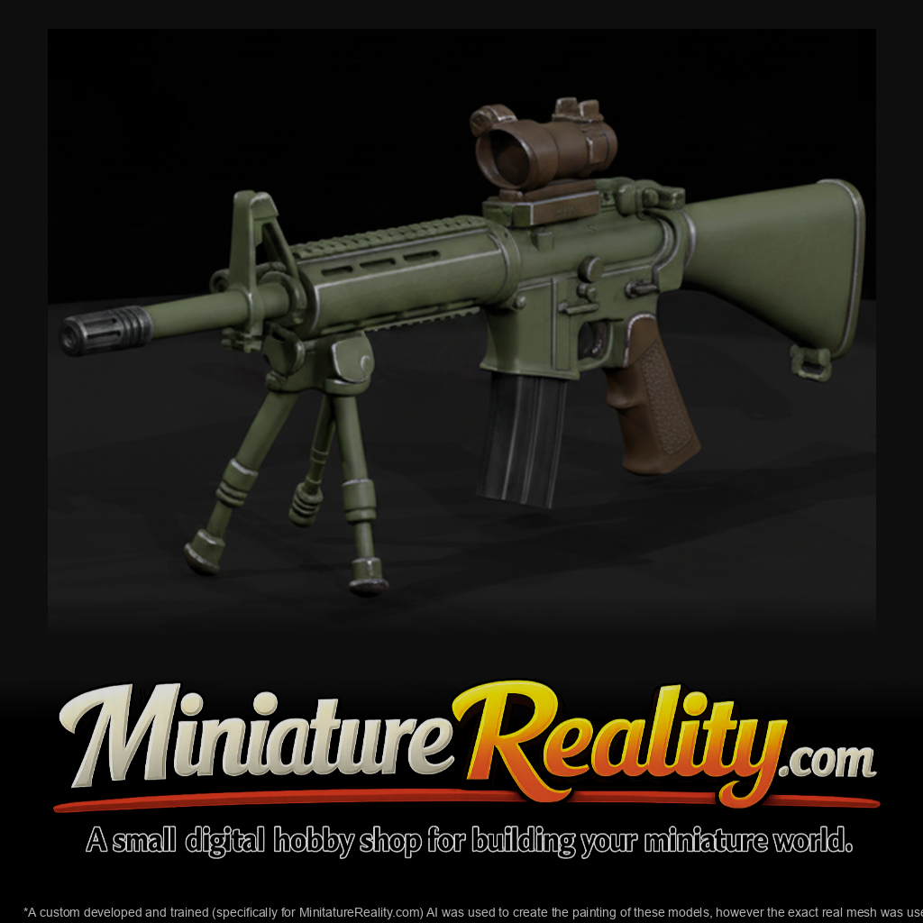 Mk 12 SPR Marksman Rifle miniature, three-quarter view