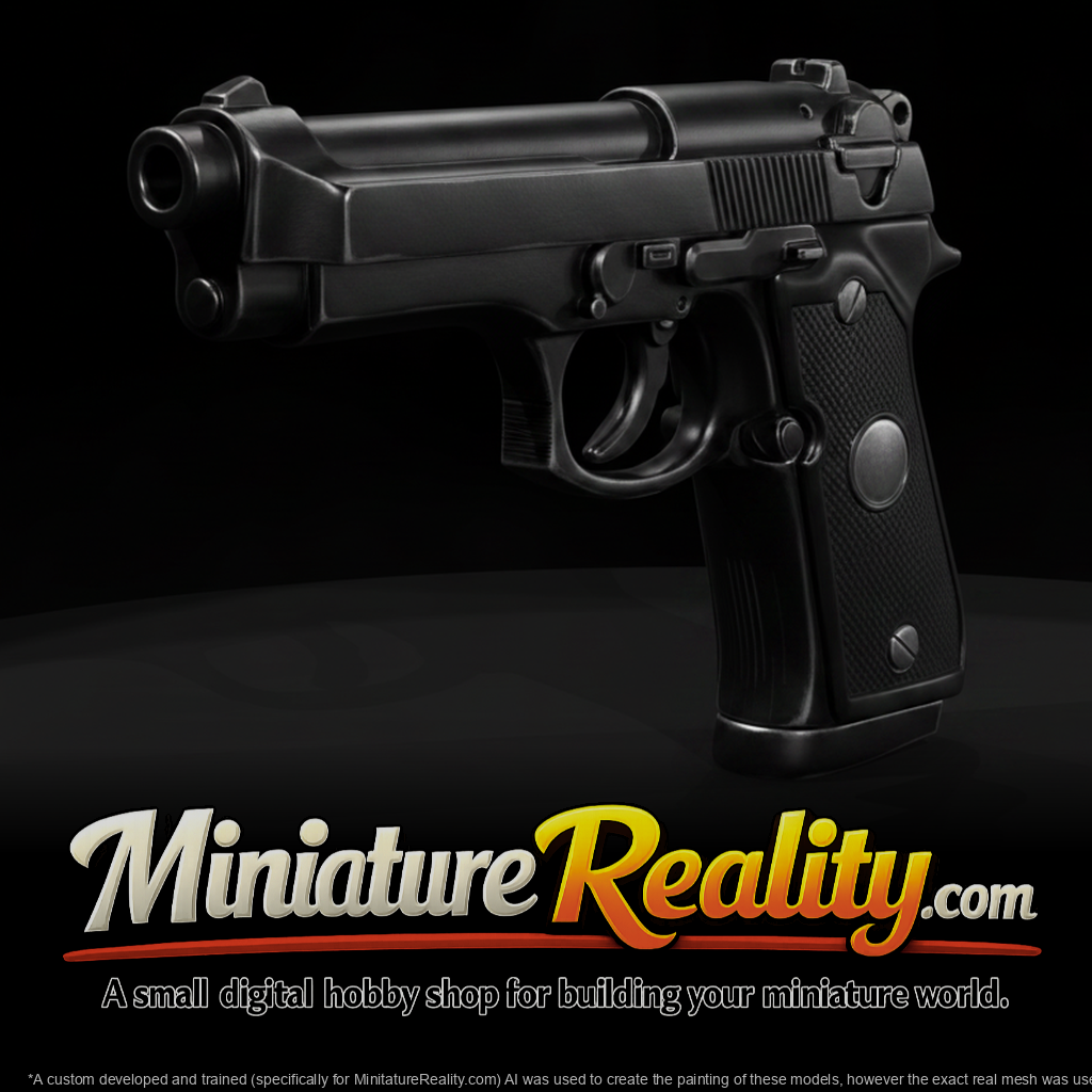 Beretta 92FS Semi-Auto Pistol miniature, three-quarter view