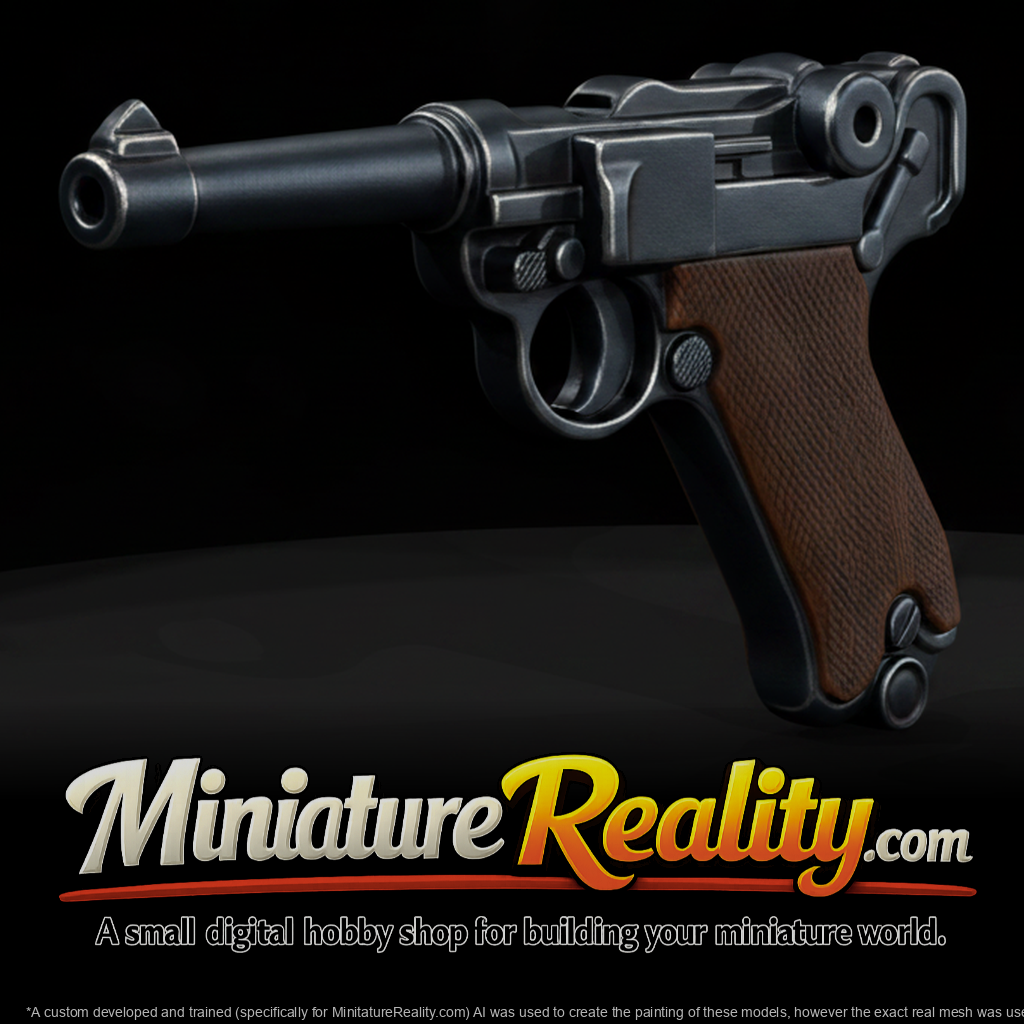 Luger Toggle-Action Pistol miniature, three-quarter view