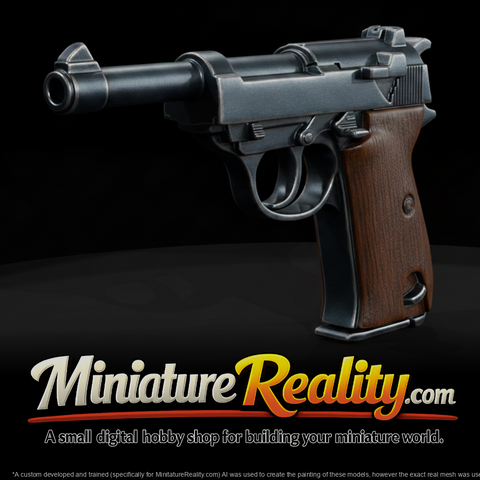 Walther Service Pistol miniature, three-quarter view