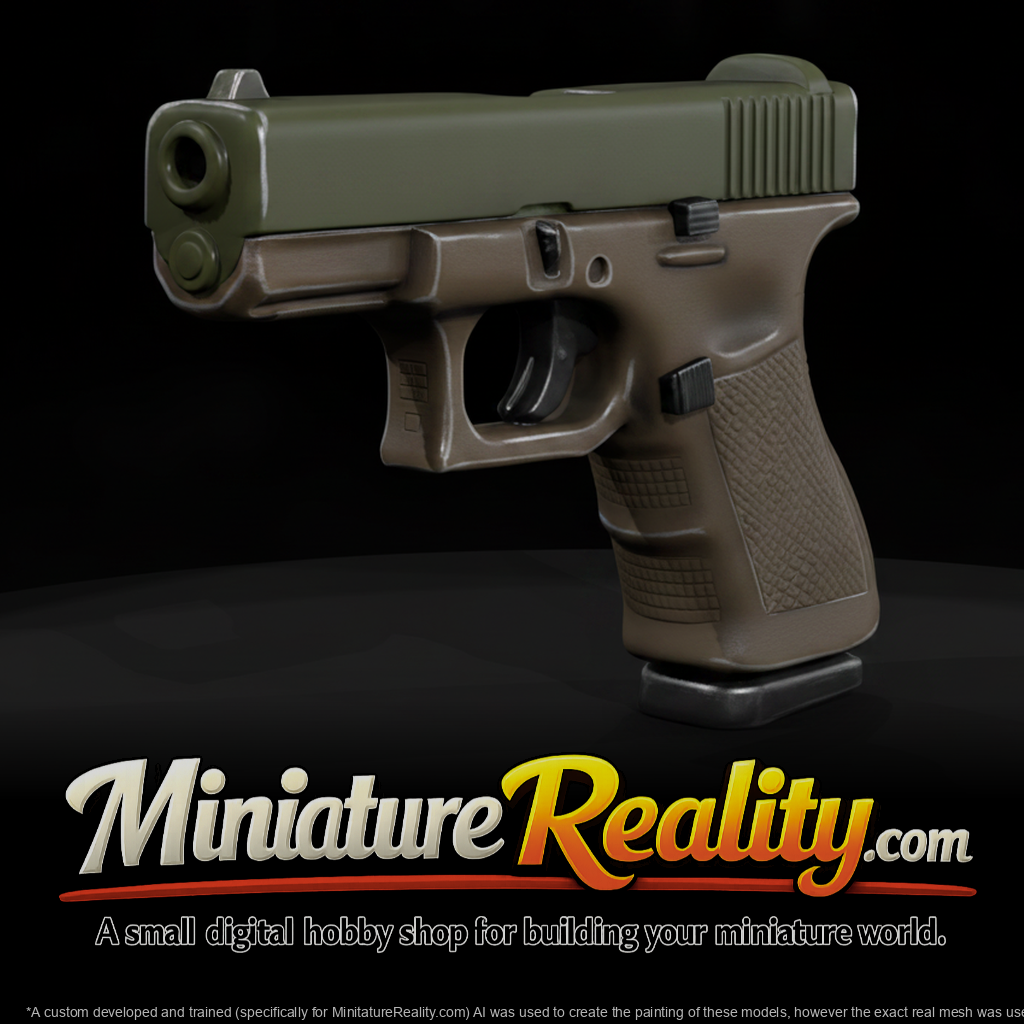 Compact Semi-Auto Pistol Two-Tone miniature, three-quarter view