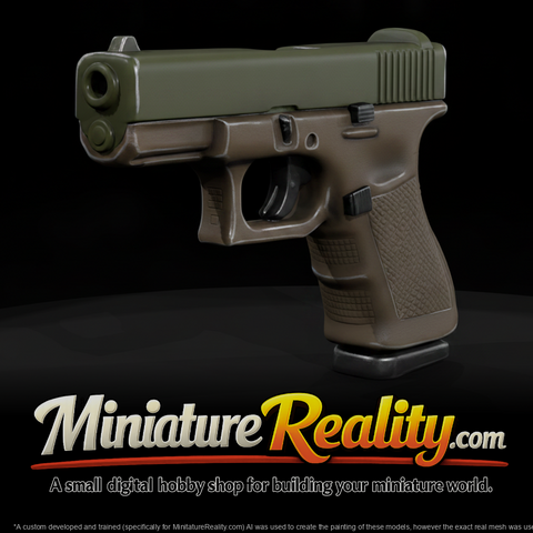 Compact Semi-Auto Pistol Two-Tone miniature, three-quarter view