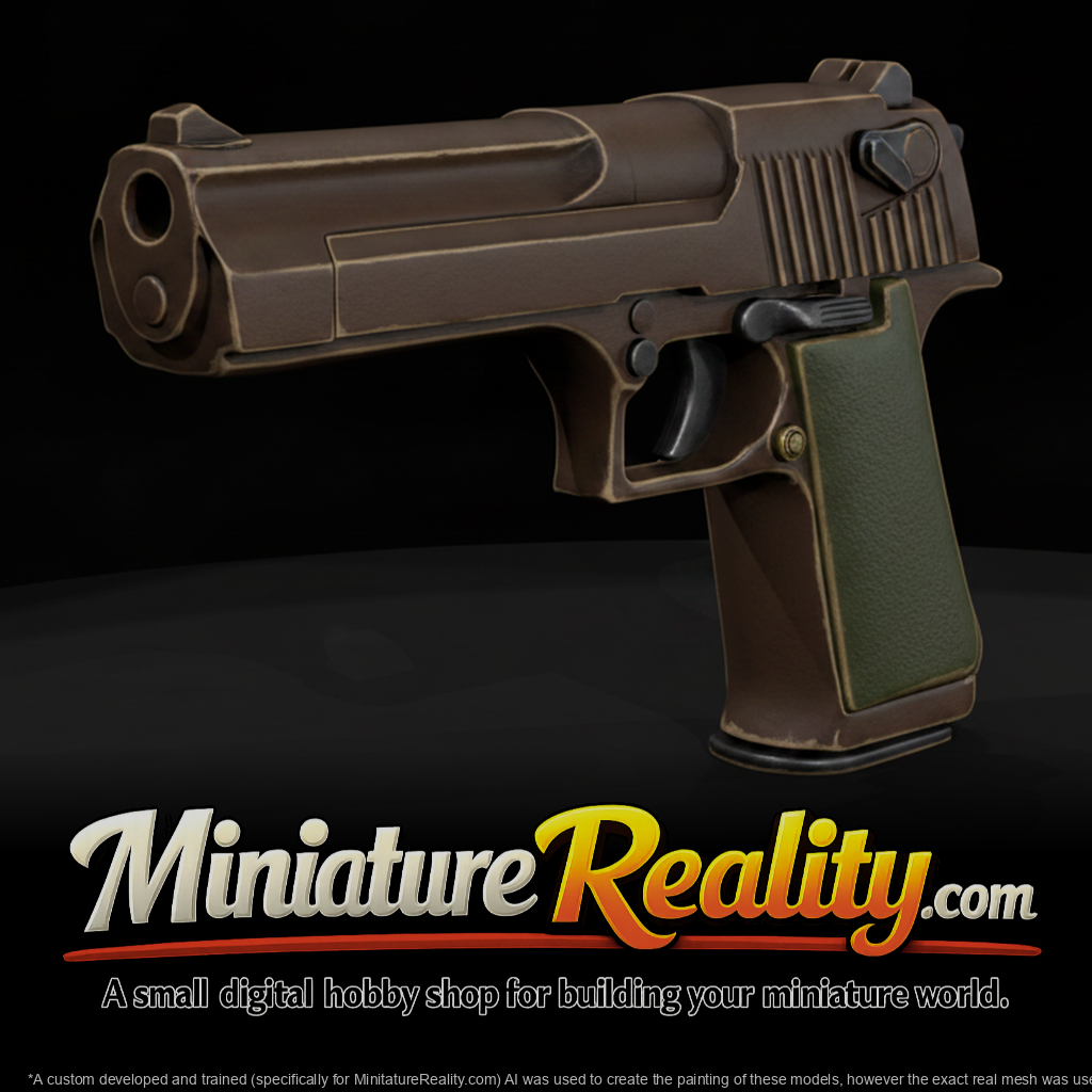 Desert Eagle miniature, three-quarter view