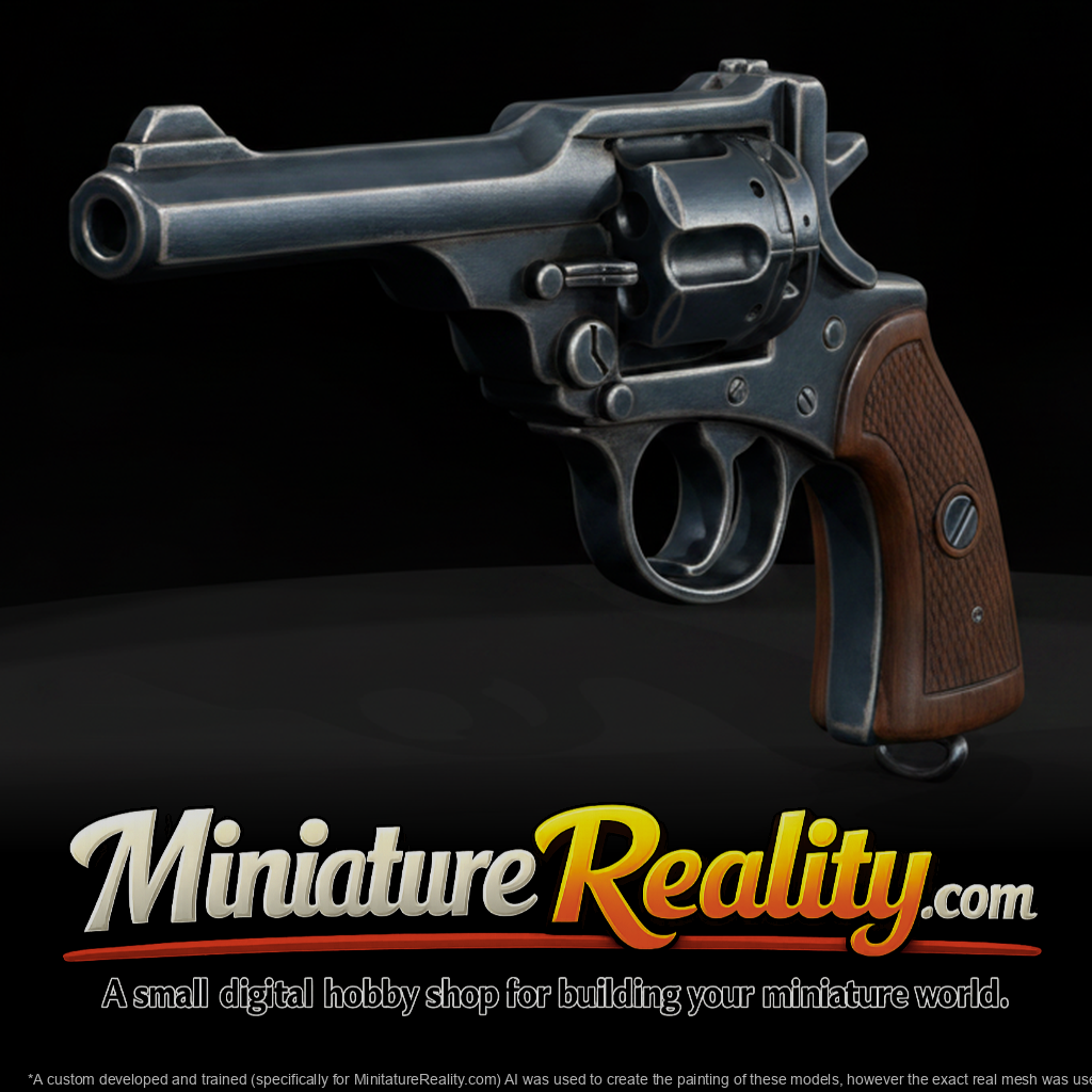 Webley Mk VI Service Revolver miniature, three-quarter view