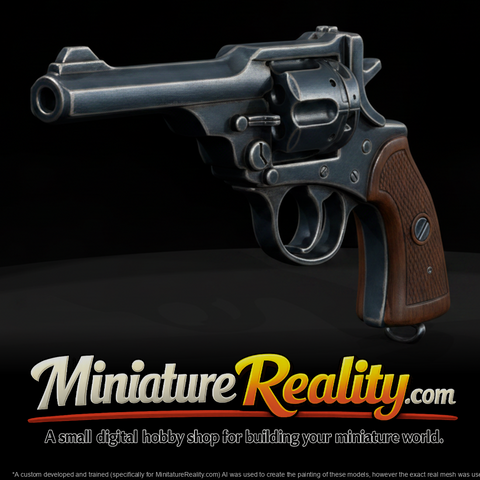 Webley Mk VI Service Revolver miniature, three-quarter view