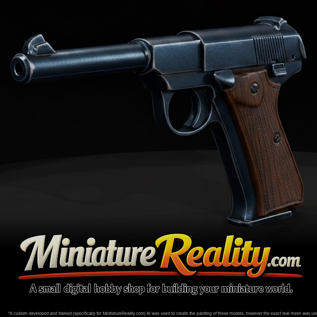 Colt Woodsman Target Pistol miniature, three-quarter view