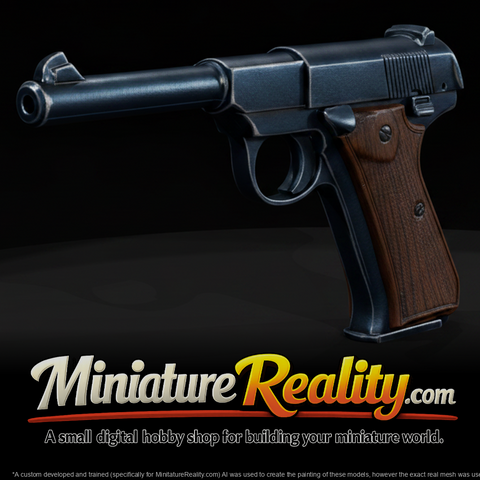 Colt Woodsman Target Pistol miniature, three-quarter view