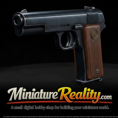 Astra 400 Semi-Automatic Pistol miniature, three-quarter view