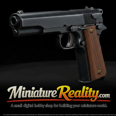 Radom Vis 35 Service Pistol miniature, three-quarter view