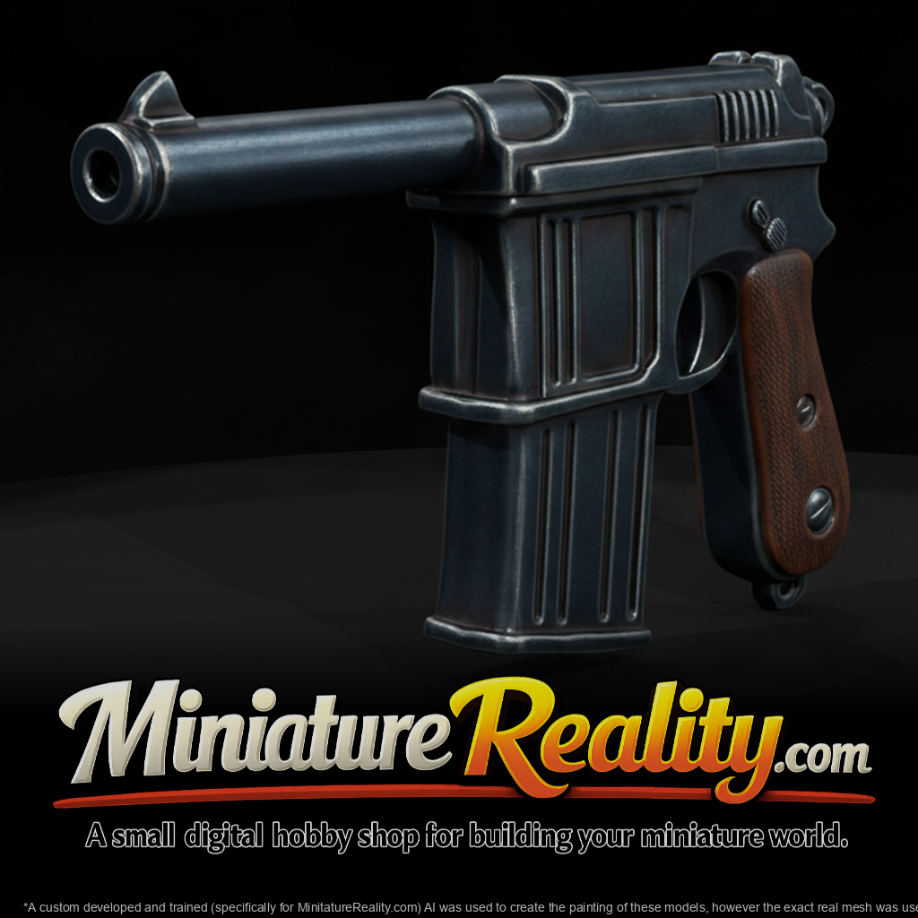 Steyr M1912 Service Pistol miniature, three-quarter view