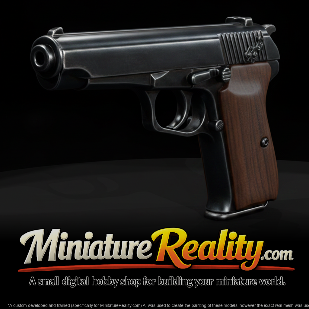 CZ 52 Semi-Automatic Pistol miniature, three-quarter view