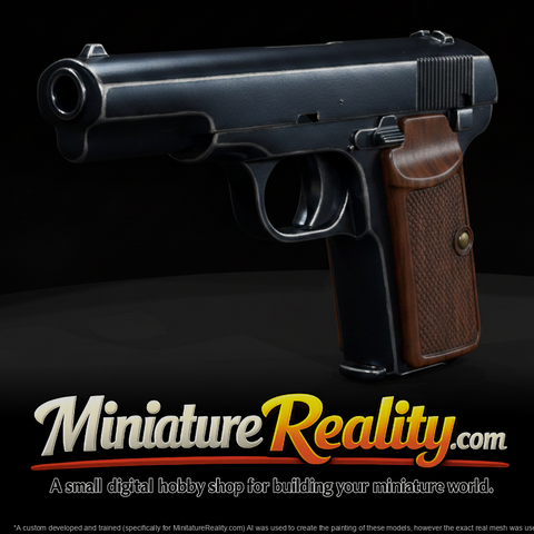 Browning M1903 Semi-Automatic Pistol miniature, three-quarter view