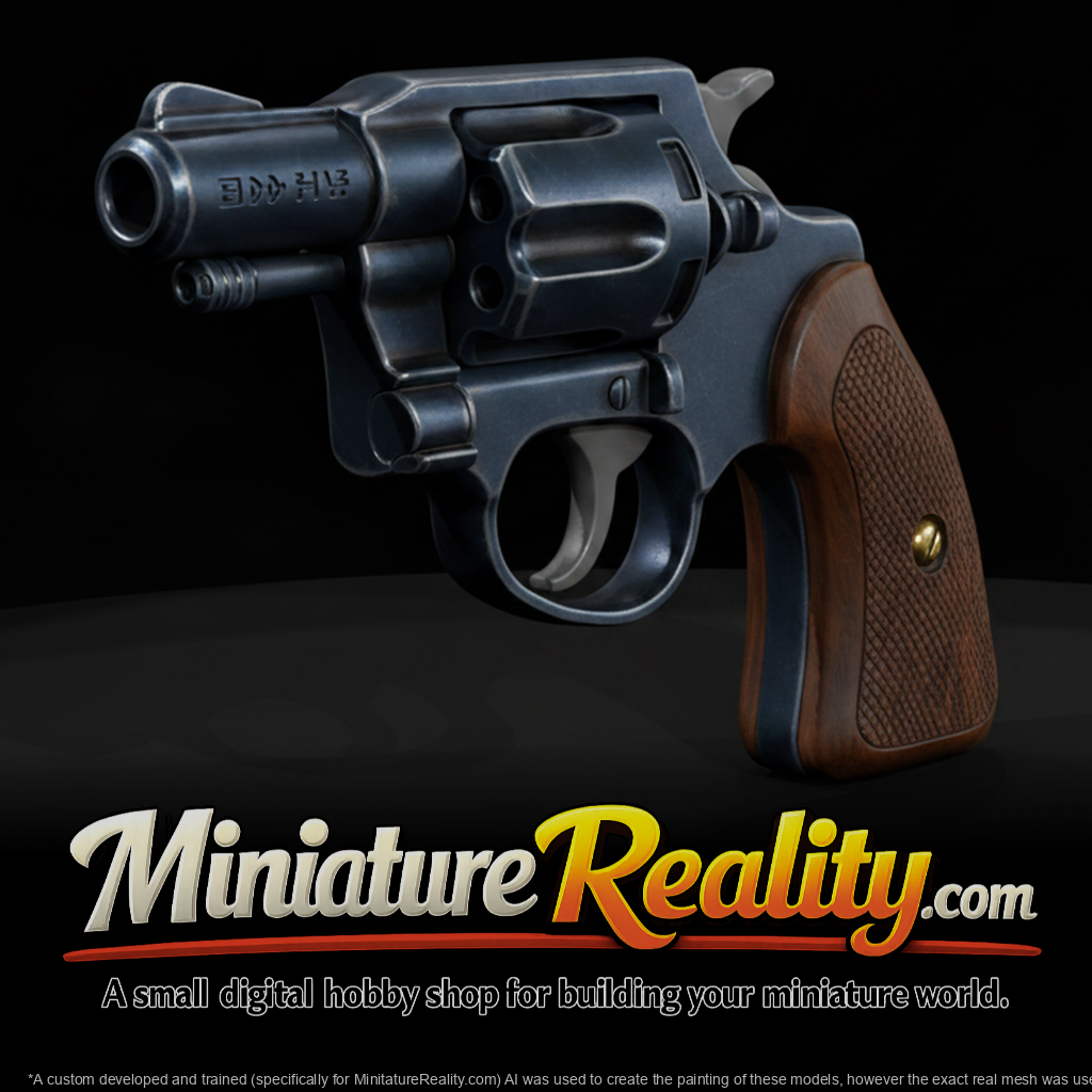 Snub-Nose Detective Revolver miniature, three-quarter view
