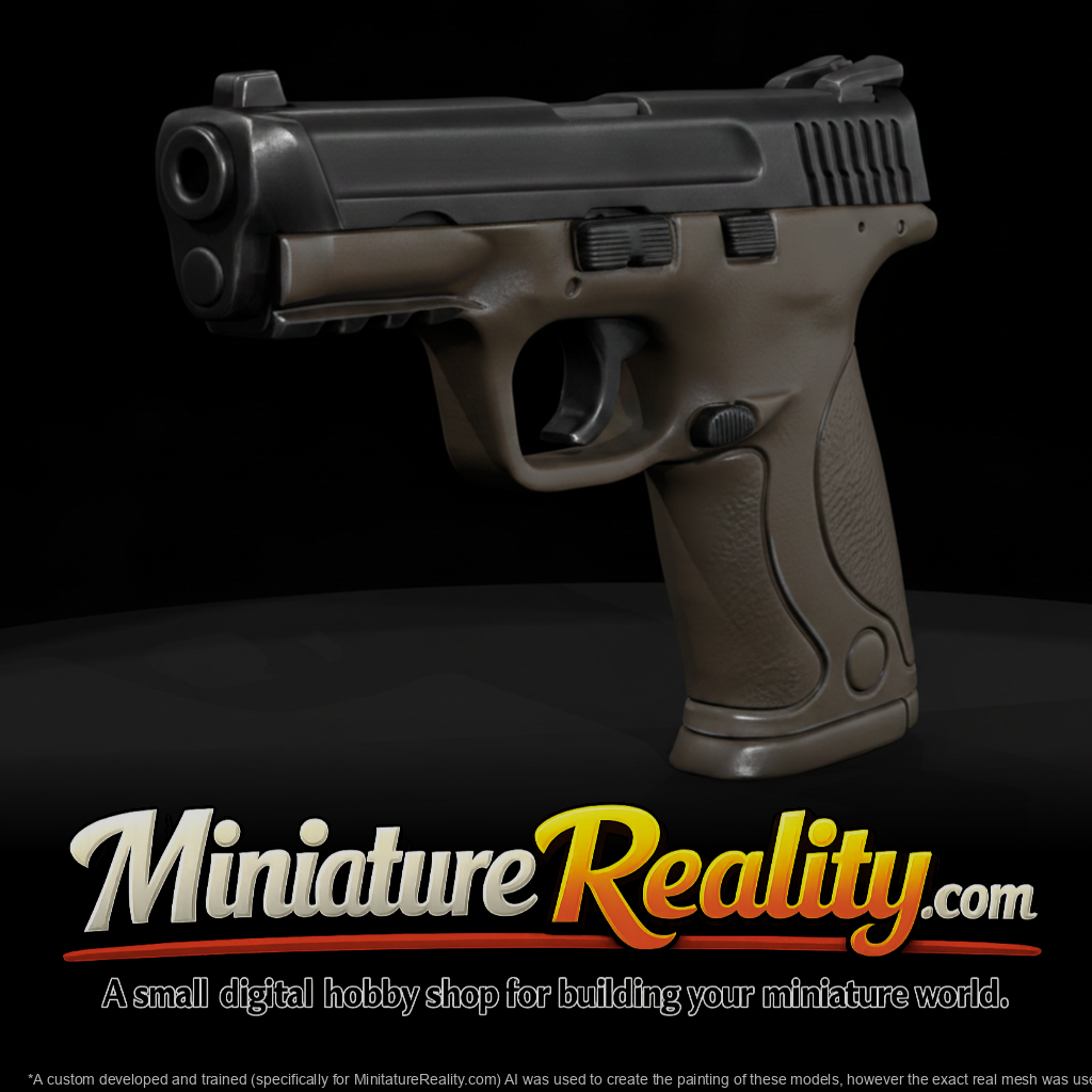 Smith & Wesson M&P Pistol miniature, three-quarter view