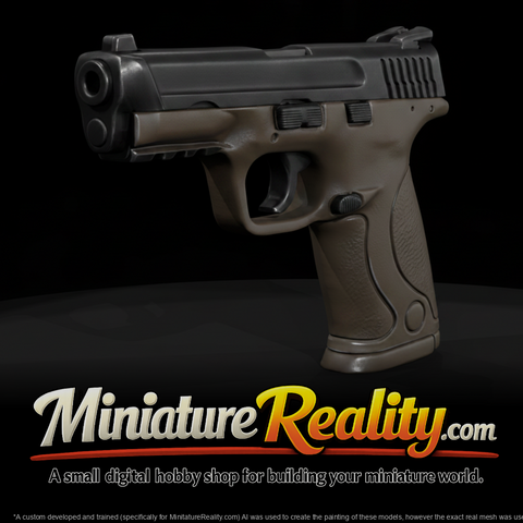 Smith & Wesson M&P Pistol miniature, three-quarter view