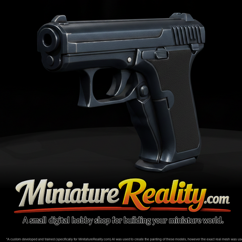 HK P7 Squeeze-Cocker Pistol miniature, three-quarter view