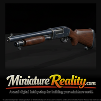 Ithaca 37 Pump-Action Shotgun miniature, three-quarter view — thumbnail 1