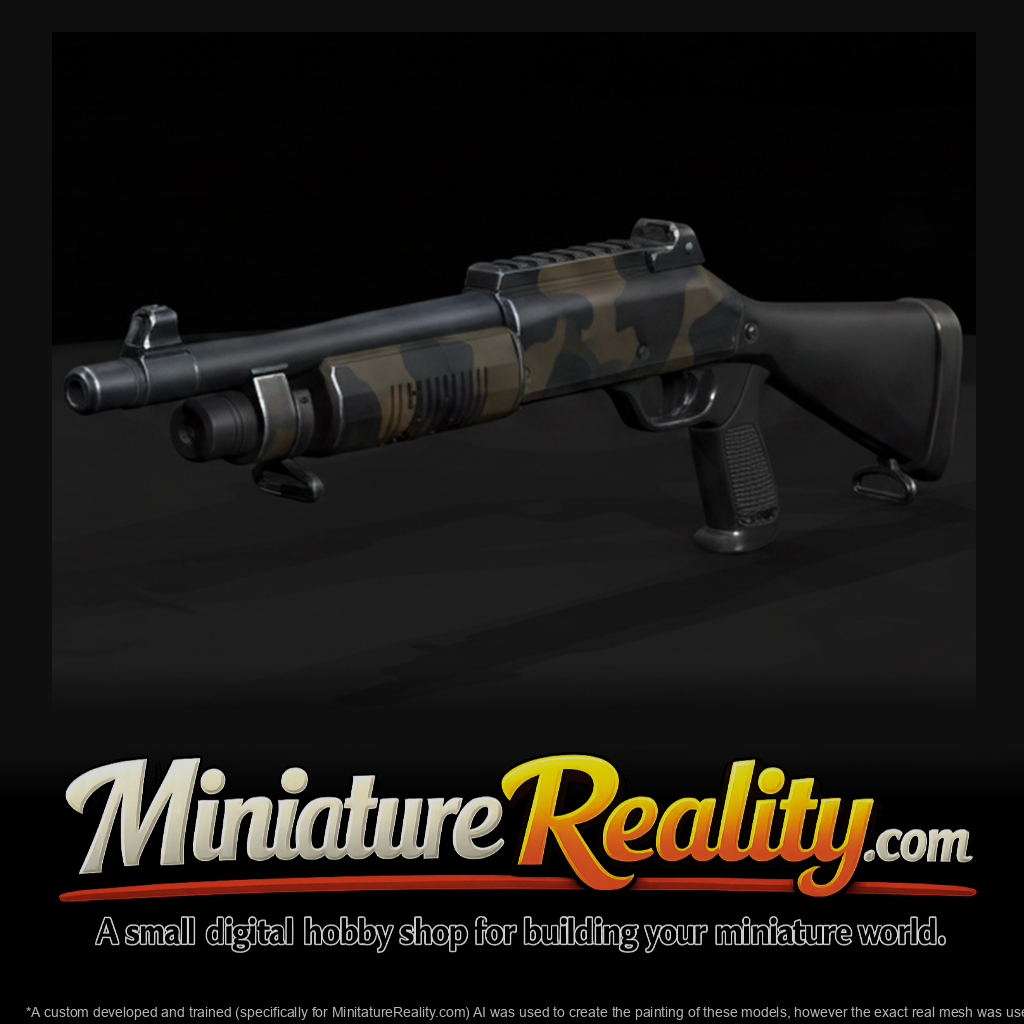 Benelli M4 Combat Shotgun miniature, three-quarter view