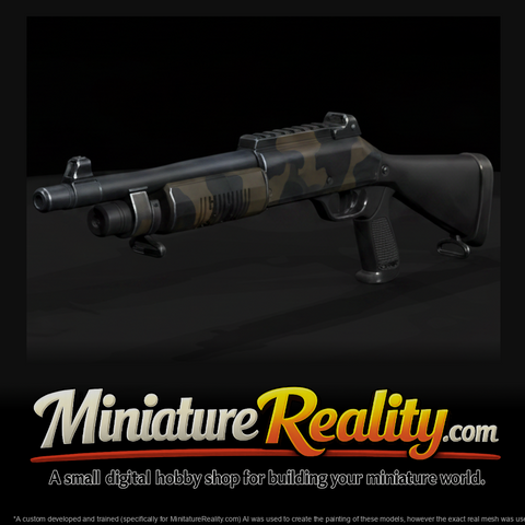 Benelli M4 Combat Shotgun miniature, three-quarter view