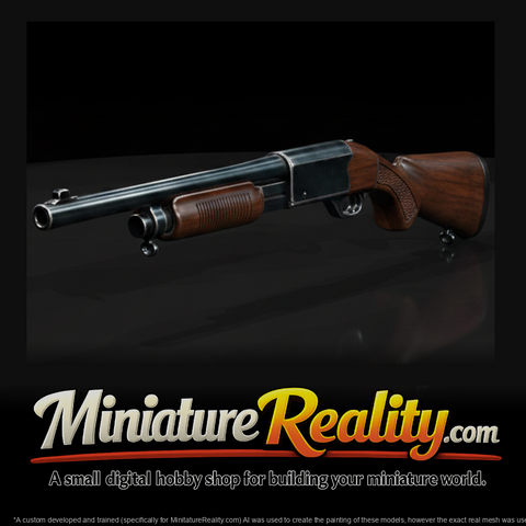Browning BPS Pump Shotgun miniature, three-quarter view