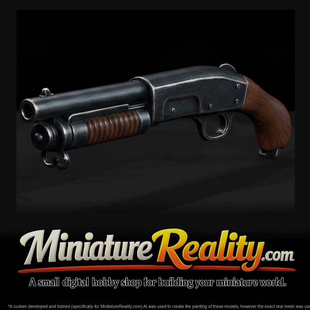 Compact Pump-Action Shotgun miniature, three-quarter view