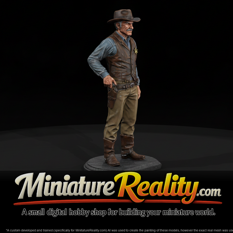 Villain Corrupt Sheriff miniature, three-quarter view