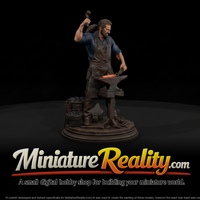 Blacksmith at the Anvil miniature, three-quarter view — thumbnail 1