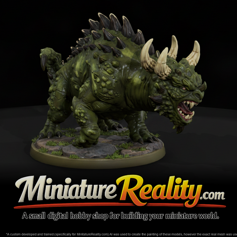 Hodag Folklore Monster miniature, three-quarter view