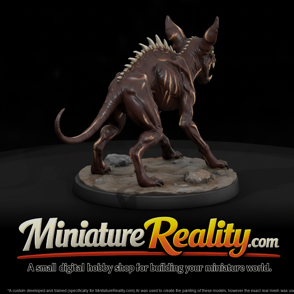 Chupacabra Cryptid Beast miniature, three-quarter view