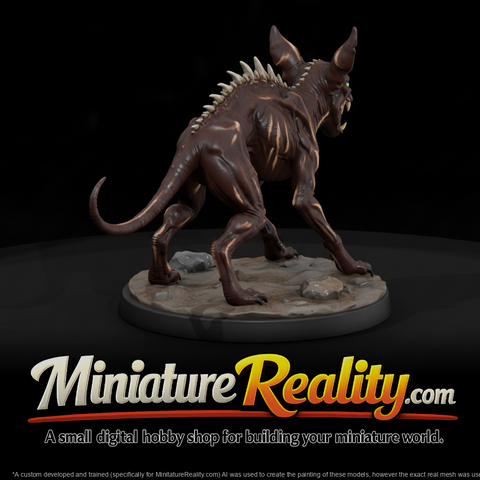 Chupacabra Cryptid Beast miniature, three-quarter view