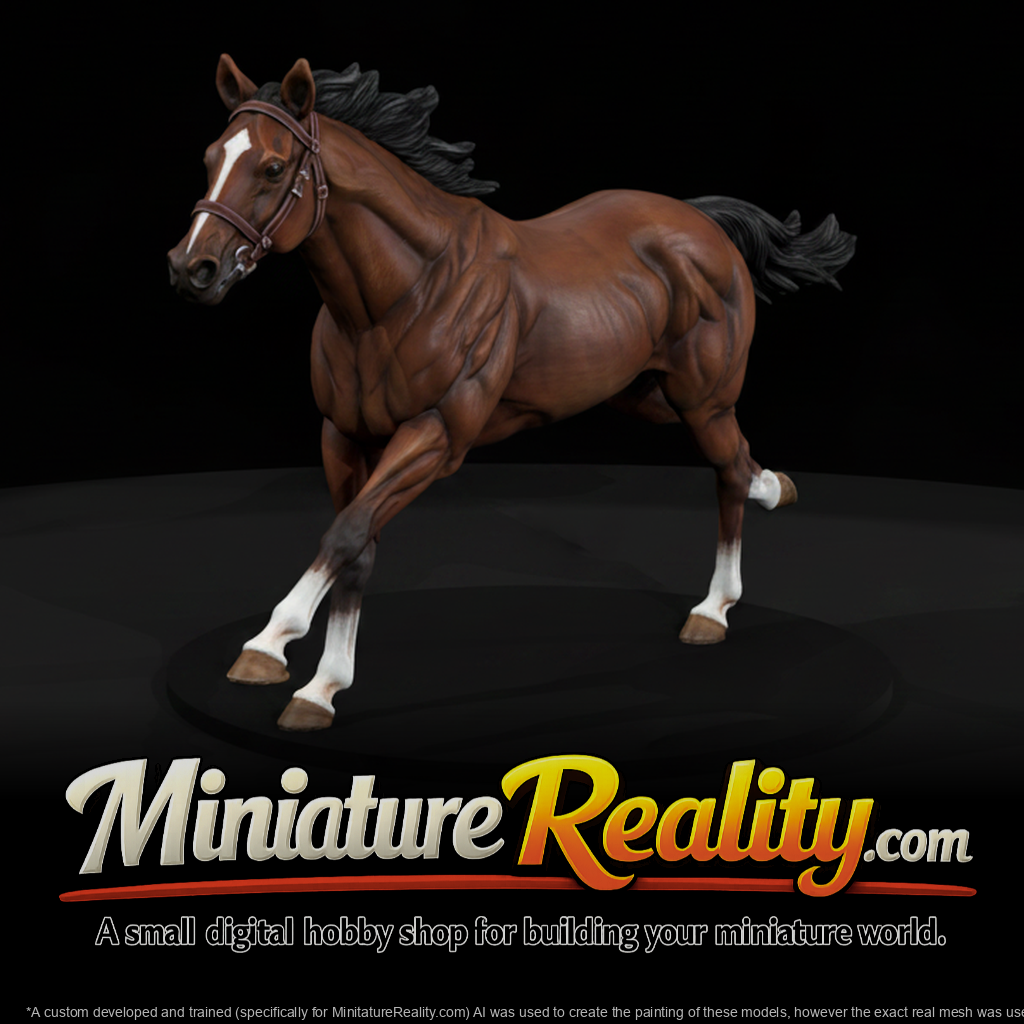 Animal Galloping Horse miniature, three-quarter view