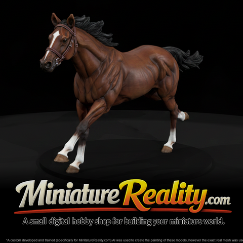 Animal Galloping Horse miniature, three-quarter view