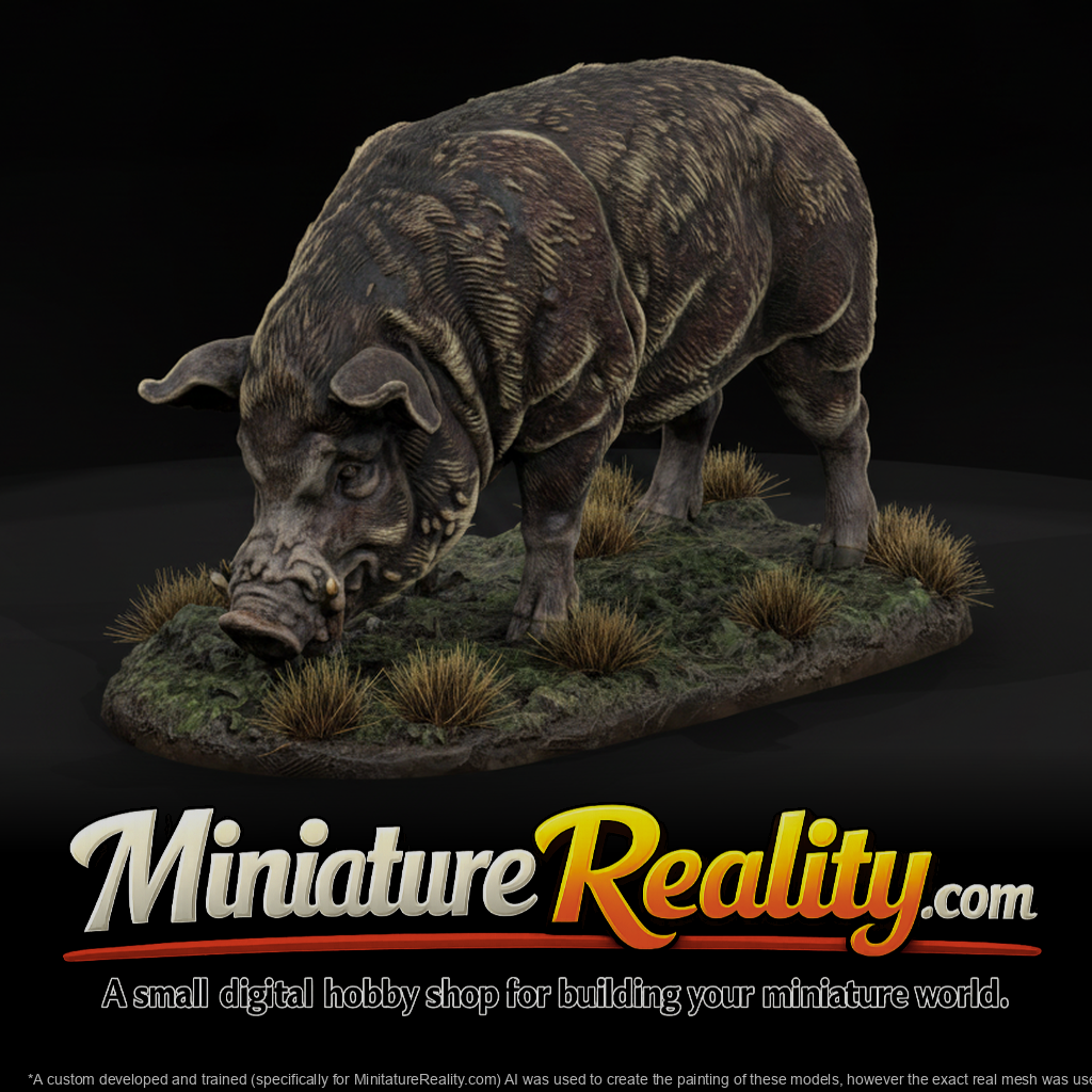 Animal Hog miniature, three-quarter view