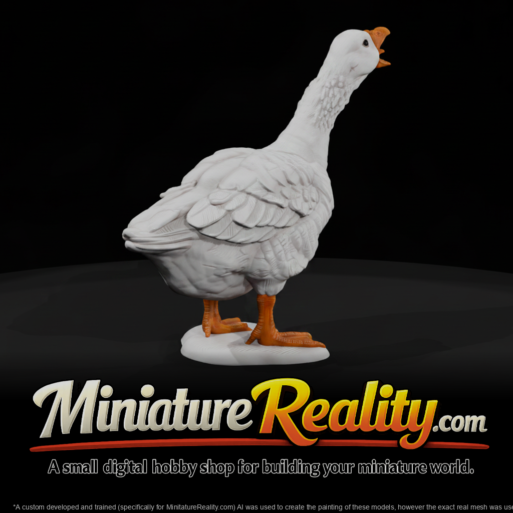 Animal Goose miniature, three-quarter view