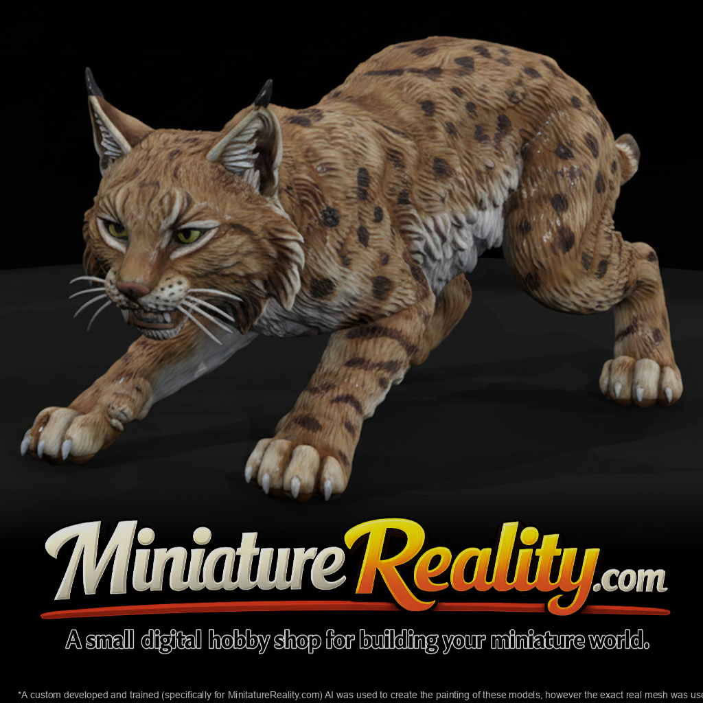 Animal Bobcat miniature, three-quarter view