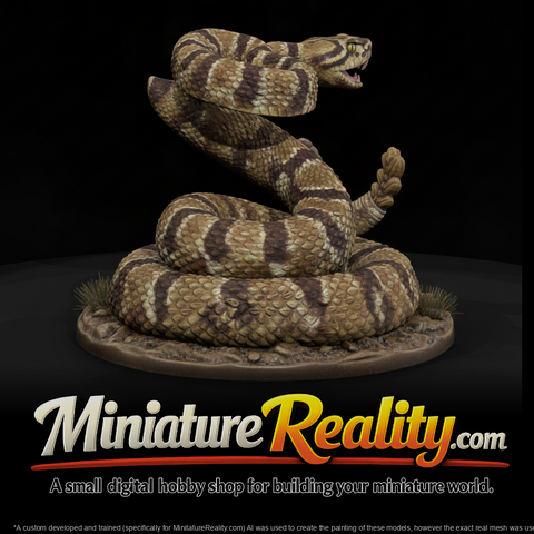 Animal Rattlesnake miniature, three-quarter view