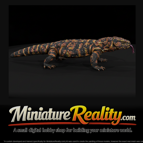 Animal Gila Monster miniature, three-quarter view