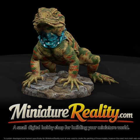 Animal Collared Lizard miniature, three-quarter view