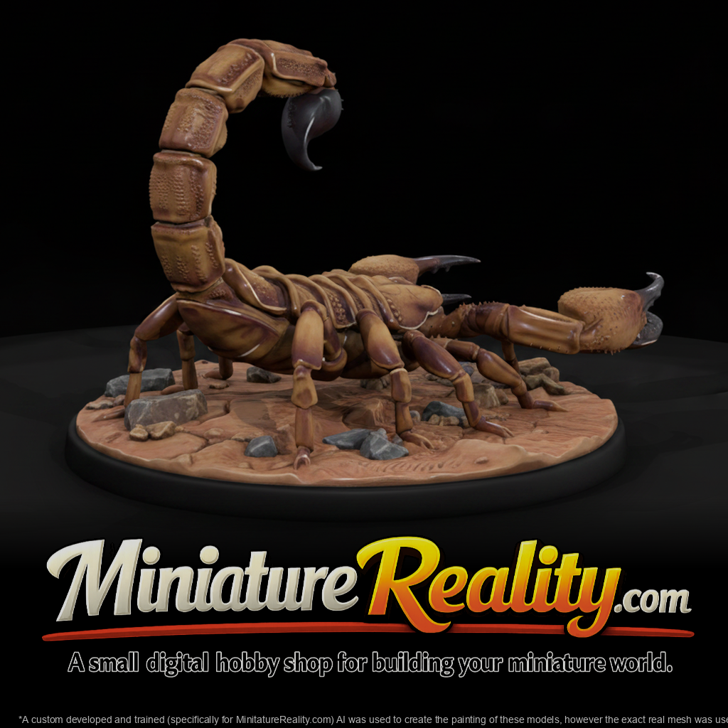 Animal Desert Scorpion miniature, three-quarter view